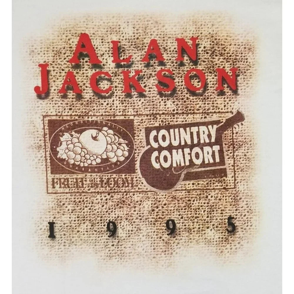Vintage ALAN JACKSON Country Comfort 1995 Concert Tour Double Side Shirt Adult L - Picture 9 of 9